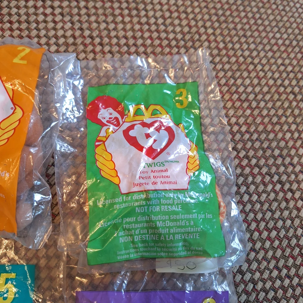 TY 90's Beanie Babies McDonald's Collectible Set 1-6 Unopened Bags